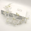White Flower Pearl Wire Headband, Bridal Floral Head Wreath, Wedding Pearl Wire Tiara Headpiece, Floral Bridal Head Wreath Hairpiece - KaleaBoutique.com