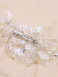 White Large Abalone Flower Petals Hairclip, Wedding Pearl Big Floral Hair Clip, Bridal Alligator Hairclip - KaleaBoutique.com
