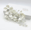 White Large Abalone Flower Petals Hairclip, Wedding Pearl Big Floral Hair Clip, Bridal Alligator Hairclip - KaleaBoutique.com