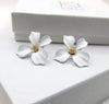 Oversized Flowerhead Stud Earrings, Wedding Bridal or Bridesmaid Floral Fashion Statement Big Stud Earrings - KaleaBoutique.com