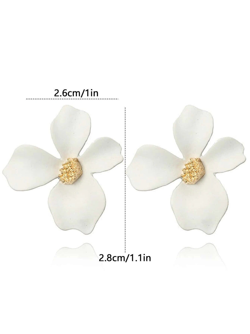 Oversized Flowerhead Stud Earrings, Wedding Bridal or Bridesmaid Floral Fashion Statement Big Stud Earrings - KaleaBoutique.com