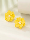 Oversized Flowerhead Stud Earrings, Wedding Bridal or Bridesmaid Floral Fashion Statement Big Stud Earrings - KaleaBoutique.com