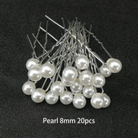 White Pearl 20 PC Hairpin Set, Wedding Pearl Bridal Hair Pins, One Size Pearl Minimalist Hair Pin Set - KaleaBoutique.com