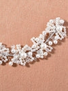 White Pearl Bridal Wire Tiara, Wedding Pearl Headband, Bridal Shower Pearl Head Wreath, Pearl Hair Vine - KaleaBoutique.com