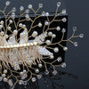 White Silk Flower Hair Comb, Beaded Leaf Bridal Hairpiece, Pearl Bridal Wedding Hair Comb - KaleaBoutique.com