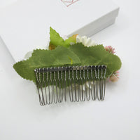 Silk Flower Bouquet Hair Comb, Wedding Romantic Floral Hairdo Headpiece, Bridal White Rose Hairpiece, Bridesmaid Silk Flower Hairpin - KaleaBoutique.com