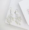 Oval Pearl Dangle Earrings, Boho Wedding Bridal or Bridesmaid Pearl Earrings - KaleaBoutique.com