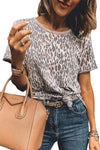 KaleaBoutique Animal Print Leopard Pattern Casual Summer Short Sleeve T-shirt Top - KaleaBoutique.com