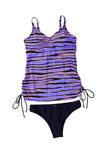 KaleaBoutique Stylish Animal Stripes Lacing Tankini Swimsuit - KaleaBoutique.com