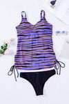 KaleaBoutique Stylish Animal Stripes Lacing Tankini Swimsuit - KaleaBoutique.com