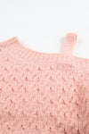 KaleaBoutique Stylish Asymmetric Cut Out Cold Shoulder Eyelash Sweater - KaleaBoutique.com