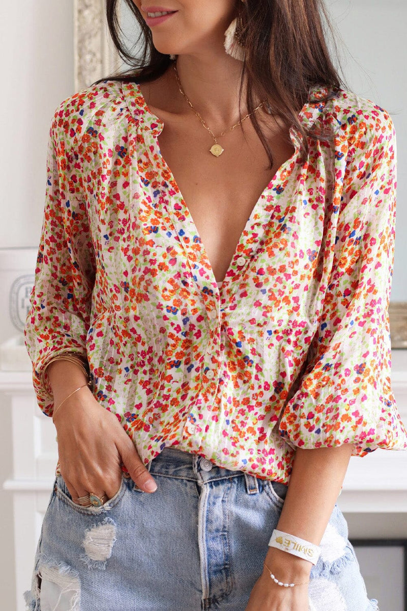 KaleaBoutique Stylish Casual Boho Floral Print Button Front Shirt - KaleaBoutique.com