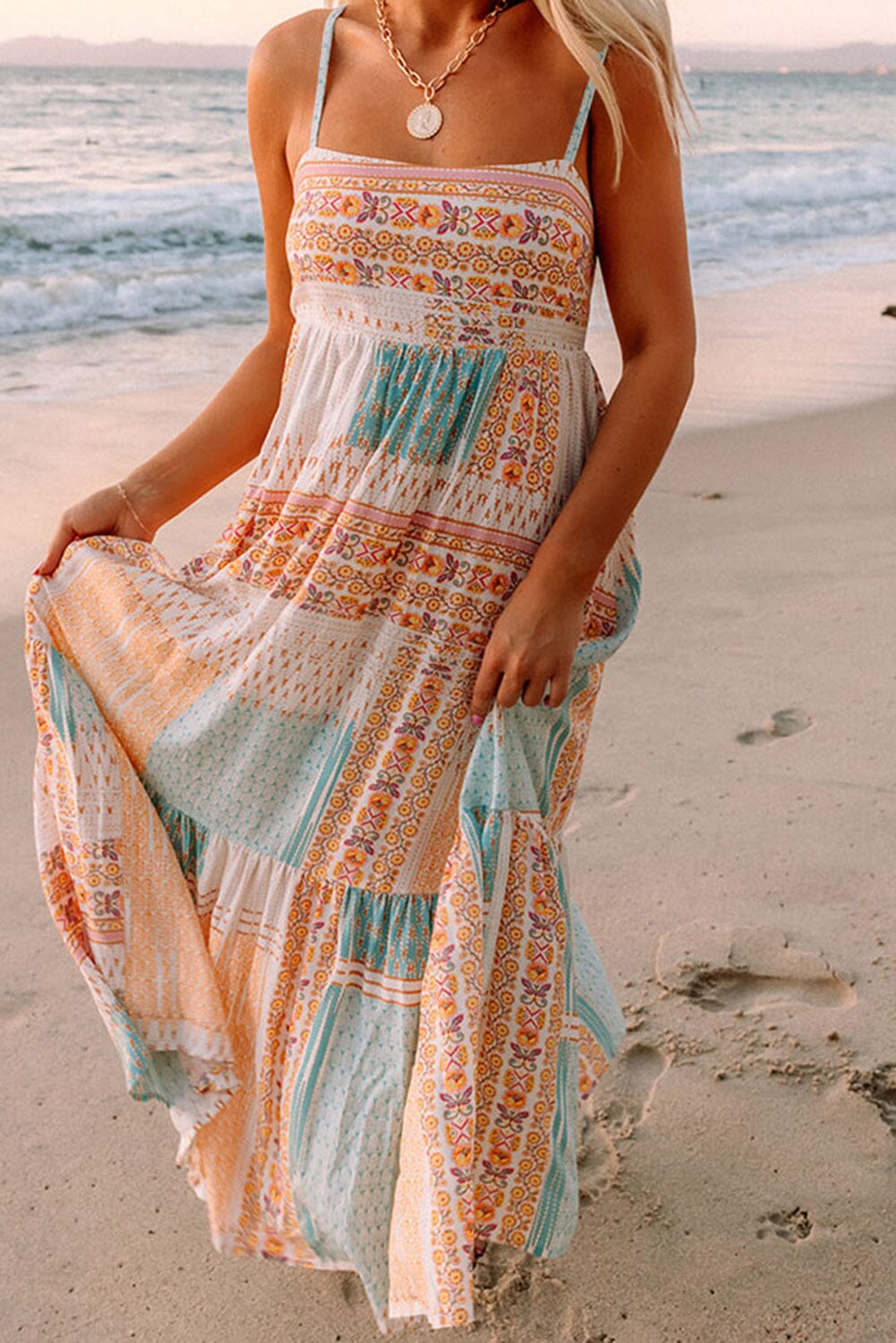 McKinley Boho Patchwork Sundress, Multicolor / L