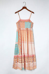 KaleaBoutique Boho Patchwork Print Square Neck Sundress - KaleaBoutique.com
