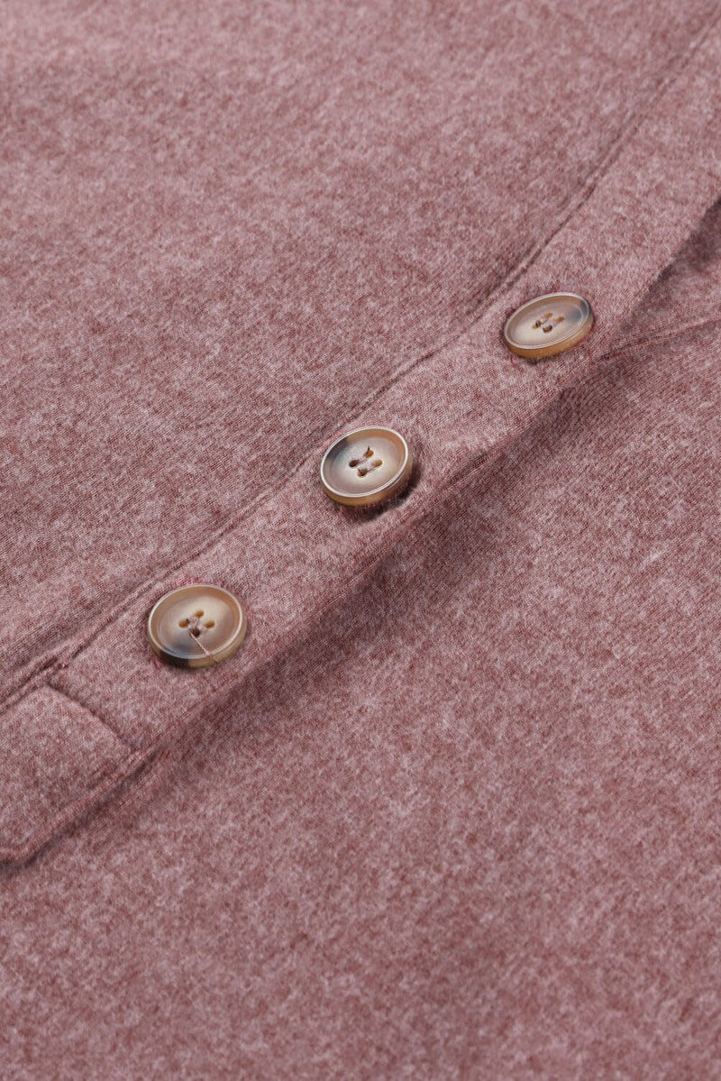 KaleaBoutique Buttoned High and Low Hem Hoodie - KaleaBoutique.com