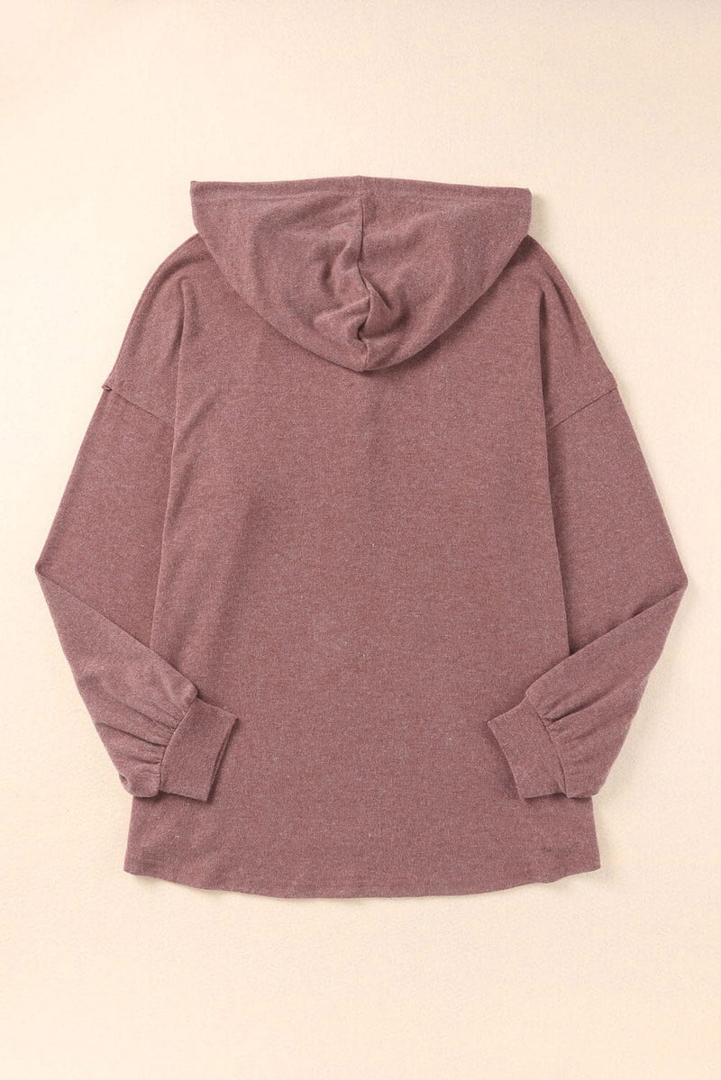 KaleaBoutique Buttoned High and Low Hem Hoodie - KaleaBoutique.com