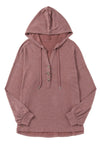 KaleaBoutique Buttoned High and Low Hem Hoodie - KaleaBoutique.com
