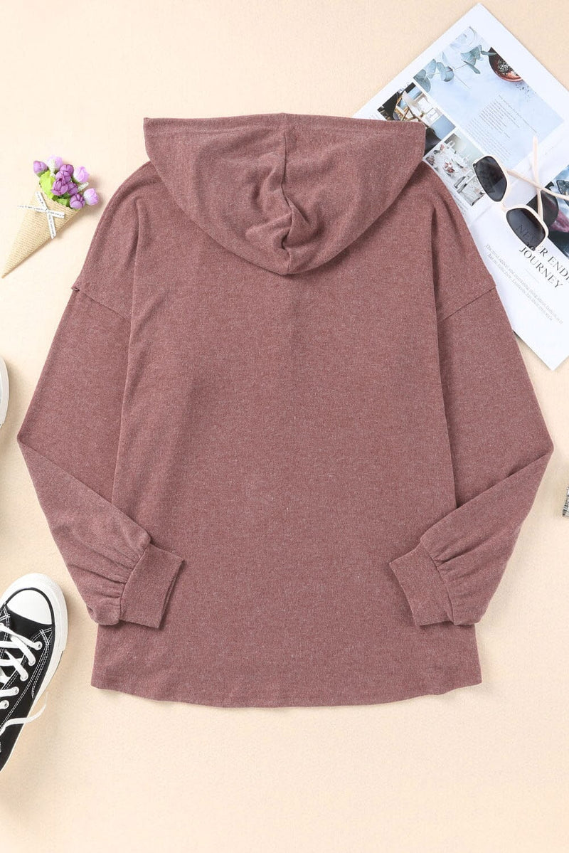 KaleaBoutique Buttoned High and Low Hem Hoodie - KaleaBoutique.com