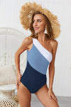 KaleaBoutique Stylish Color Block One Shoulder Backless One-Piece Swimwear - KaleaBoutique.com