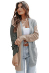 KaleaBoutique Stylish Colorblock Pocketed Cardigan with Ribbed Trim - KaleaBoutique.com