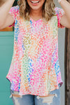 KaleaBoutique Stylish Colorful  V Neck Short Sleeve Top - KaleaBoutique.com