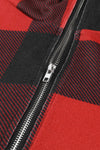 KaleaBoutique Contrast Buffalo Plaid Zip Pullover Hooded Top - KaleaBoutique.com