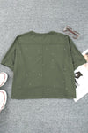 KaleaBoutique Stylish Distressed Bleached Asymmetric Hem Short Sleeve Top - KaleaBoutique.com