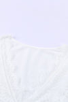 KaleaBoutique Eyelash Scoop Lace Trim V Neck Short Sleeve Shirt Top - KaleaBoutique.com