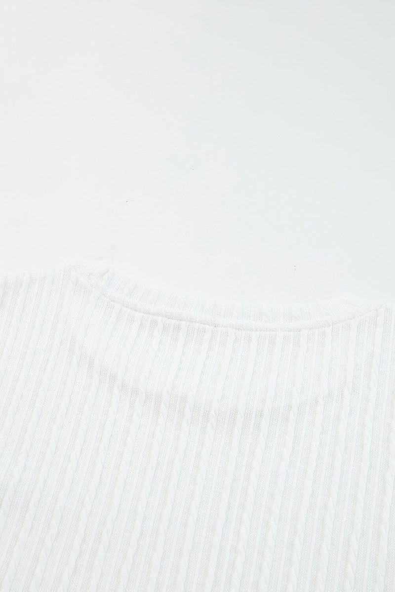 KaleaBoutique Floral Applique Mesh Sleeves Textured Knit Blouse - KaleaBoutique.com