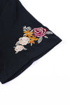 KaleaBoutique Beautiful Floral Embroidered Round Neck Short Sleeve T Shirt - KaleaBoutique.com