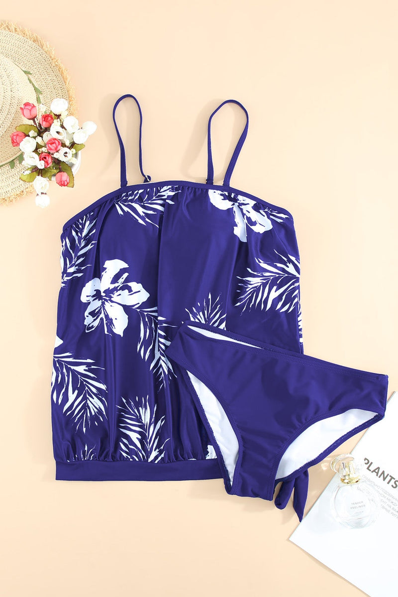 KaleaBoutique Stylish Floral Pattern Strapless Tankini Set - KaleaBoutique.com