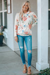 Kalea Boutique Beautiful Floral Print Lace Contrast Long Sleeve Hoodie - KaleaBoutique.com