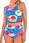 KaleaBoutique Stylish Floral Print Spaghetti Straps Tankini Set - KaleaBoutique.com