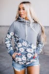 KaleaBoutique Beautiful Floral Splicing Cowl Neck Hoodie - KaleaBoutique.com