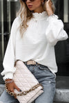 KaleaBoutique Frilled Smocked Neck Textured Bishop Sleeve Blouse - KaleaBoutique.com