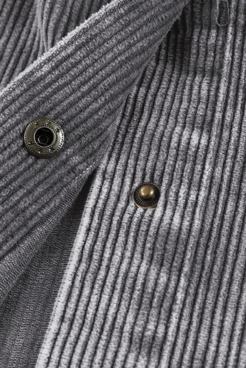 KaleaBoutique Gray Color Block Button Down Hooded Corduroy Jacket - KaleaBoutique.com