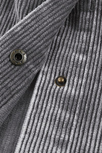 KaleaBoutique Gray Color Block Button Down Hooded Corduroy Jacket - KaleaBoutique.com