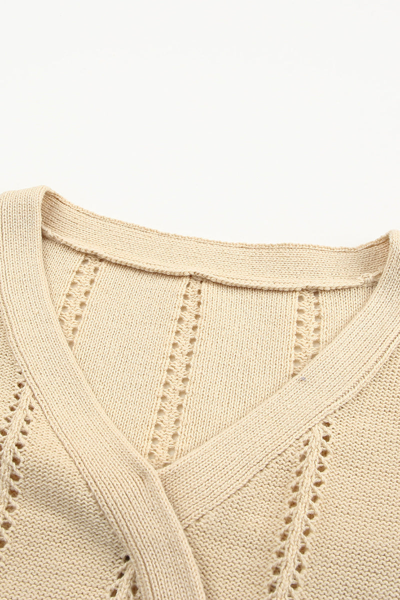 KaleaBoutique Beautiful Hollow Out V Neck Pullover Sweater - KaleaBoutique.com