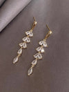 10K Gold Plated CZ Pear Сut Crystal Earrings, Wedding Bridal or Bridesmaid Glam Fashion Dangle Stud Earrings - KaleaBoutique.com