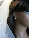 Clear Cushion Cut CZ Crystal Earrings, Wedding Bridal Bridesmaid Ear Studs, Fashion Diamond Jewelry Earrings - KaleaBoutique.com