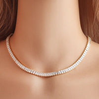 Princess Cut CZ Diamond Stud Earrings, Wedding Gold Plated Crystal Earrings or Crystal Choker Necklace - KaleaBoutique.com