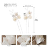 Porcelain Flower 2 PC Hairpin Set, Wedding Clay Floral U-Shape Hair Pins, Bridal Ceramic Flower Hair Pin Set - KaleaBoutique.com