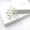 Floral Bouquet Bridal Hairpin, Soft Ceramic White Hair Pin, Flower Bunch Wedding U-Shape Hair Pin - KaleaBoutique.com