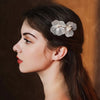 Small Bridal Floral Hair Comb, Laser Cut Flower Hair Comb Headpiece, Dangle Wedding Earrings or Necklace - KaleaBoutique.com