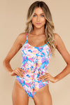 KaleaBoutique Beautiful Floral Print Lace-Up High Waist One-Piece Swimsuit - KaleaBoutique.com