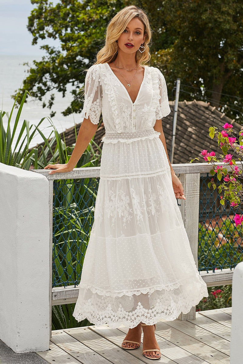 KaleaBoutique Beautiful Luminous Dawn Lace Evening Gown - KaleaBoutique.com