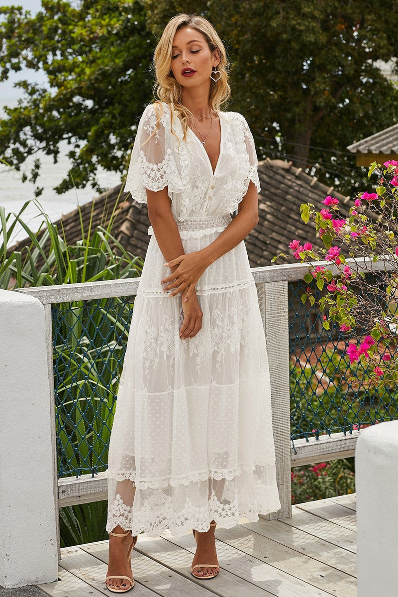 KaleaBoutique Beautiful Luminous Dawn Lace Evening Gown - KaleaBoutique.com