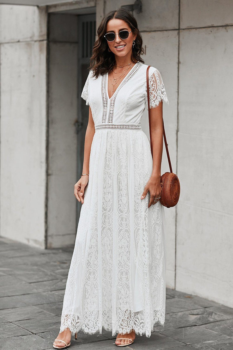 KaleaBoutique Beautiful White Fill Your Heart Lace Maxi Dress - KaleaBoutique.com