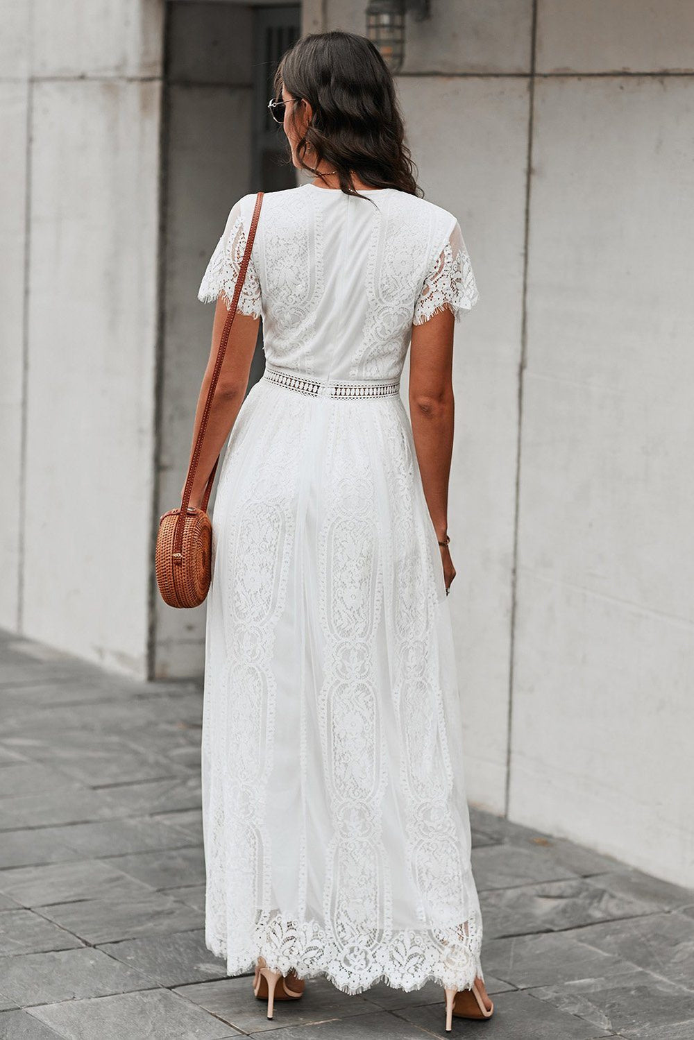 KaleaBoutique Beautiful White Fill Your Heart Lace Maxi Dress White / (US 8-10)m KaleaBoutique Beautiful White Fill Your Heart Lace Maxi Dress White / (US 8-10)m