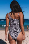 KaleaBoutique Black Leopard Animal Print One-shoulder Mesh One-Piece Swimsuit - KaleaBoutique.com